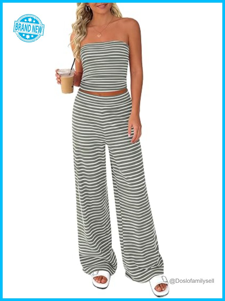 Two Piece Striped Sets For Women Summer Travel Outfits Y2k Loungewear